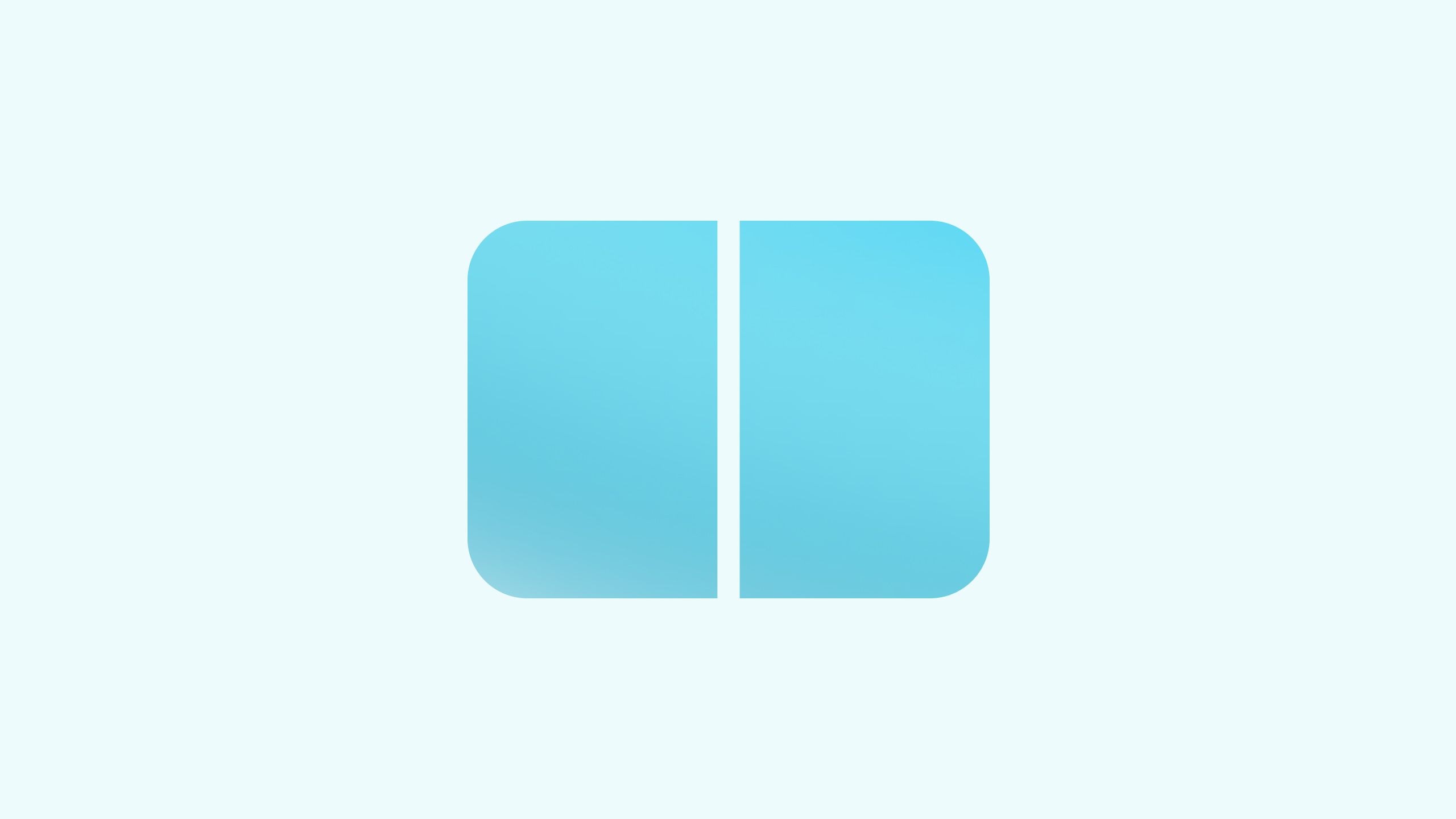 Blue rounded square divided into two equal vertical halves.
