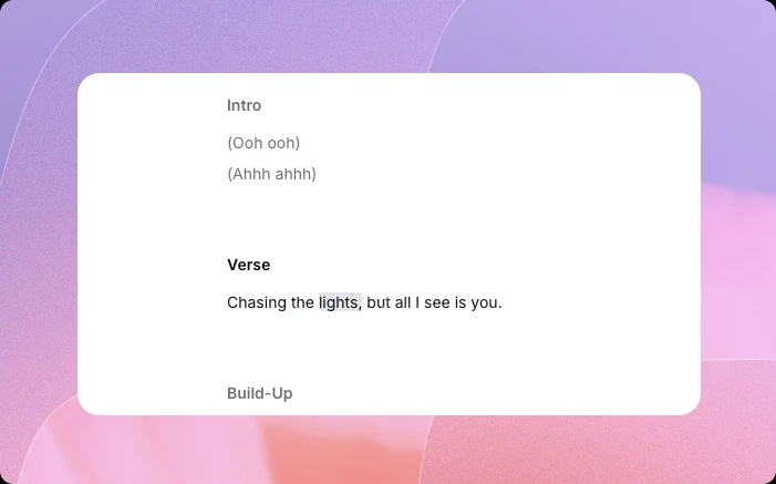 Eleven Music: lyrics