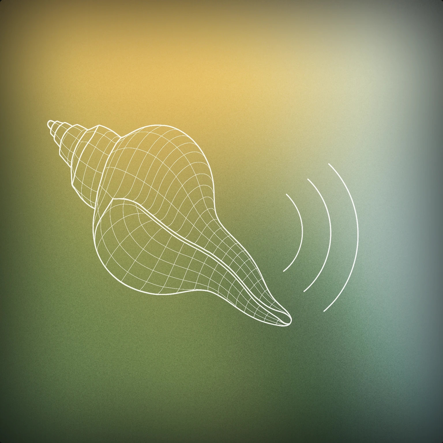 Cover of A conch shell with subtle soundwave lines emanating from its opening for Nature sound effects