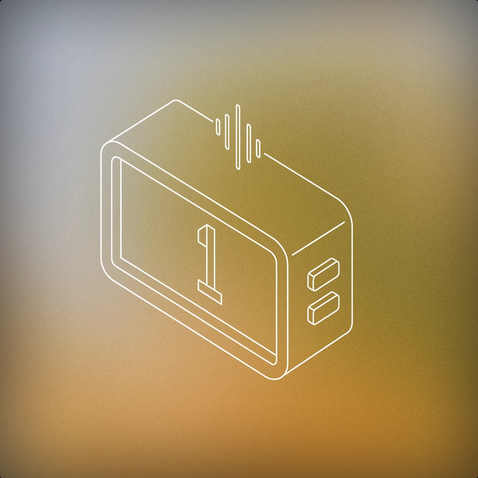 Cover of digital alarm clock displaying a single digit with soundwave icon above it for Beeps sound effects