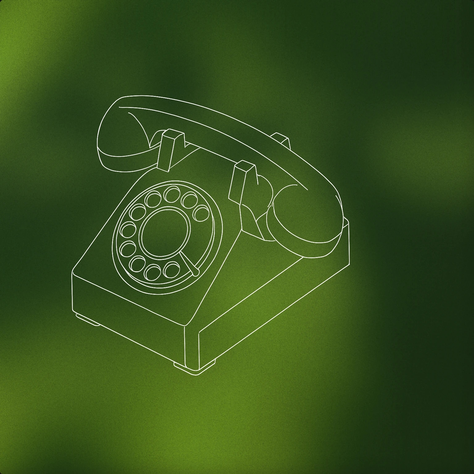 Cover of a classic rotary telephone handset resting on its cradle for Calling sound effects