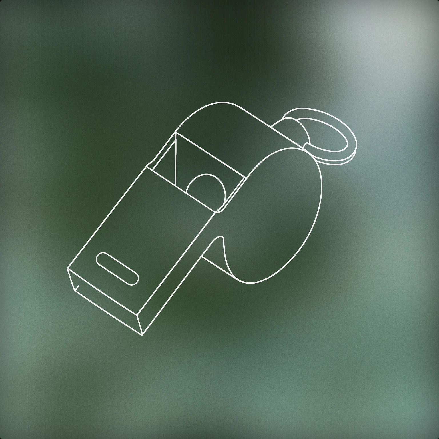 Cover of classic metal whistle with a round mouthpiece and a small ball inside, shown from an angle to highlight its simple cylindrical shape and the air hole for Whistle sound effects