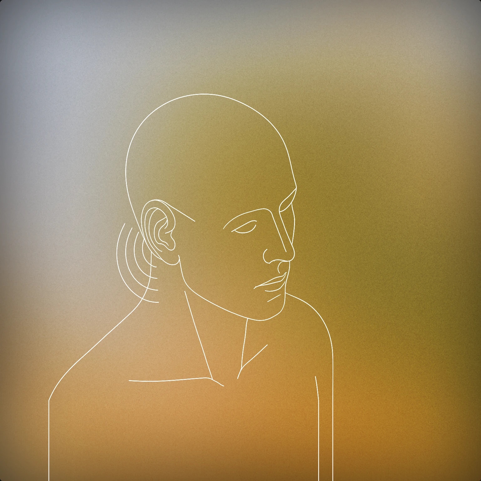 Cover of A human head with a visible ear and a subtle soundwave pattern emanating from the ear for Human sound effects