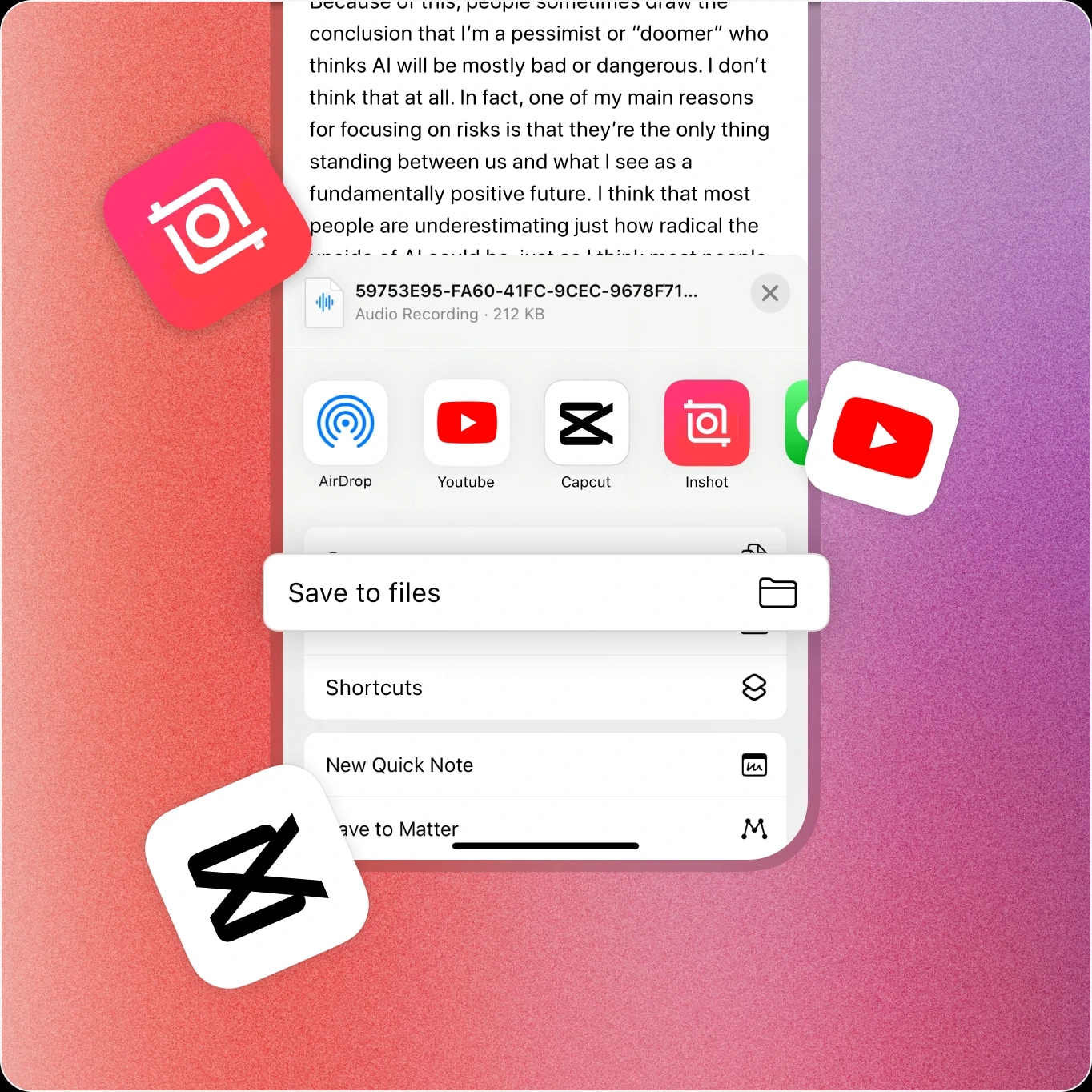 App Share to others screenshot