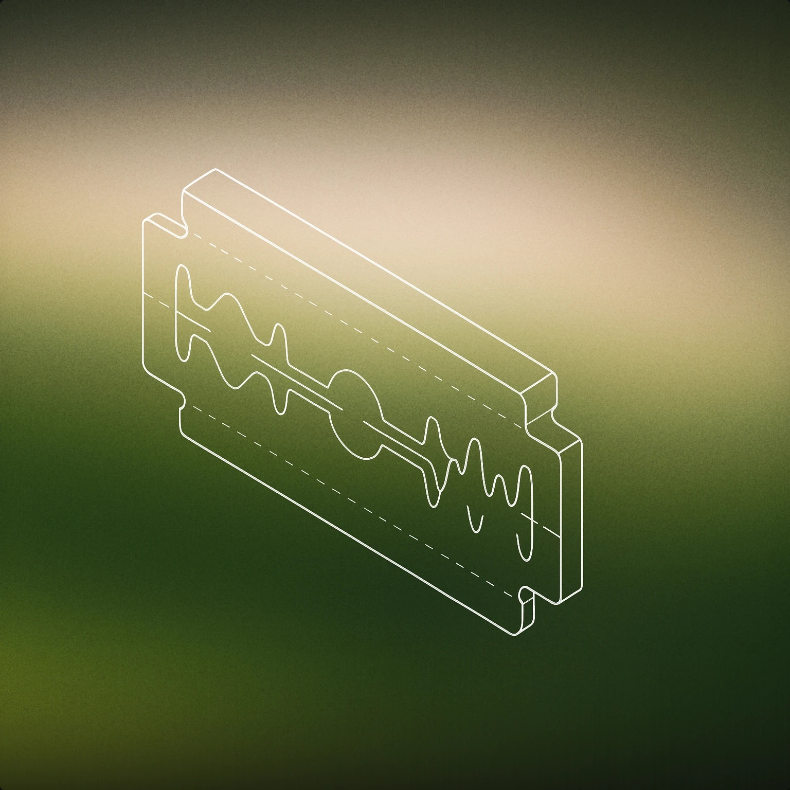 Cover of A stylized straight razor blade with a waveform etched along its edge for Razor sound effects