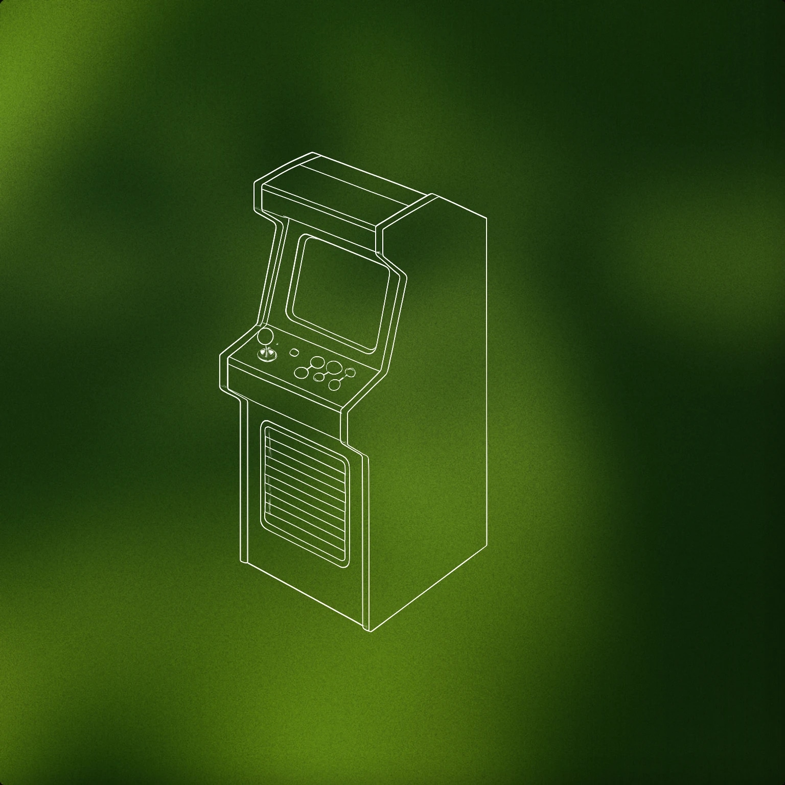 Cover of arcade game machine with a prominent sound grill for Game sound effects